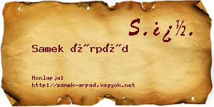 Samek Árpád névjegykártya