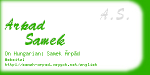 arpad samek business card